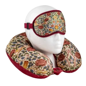 ALMOHADA DE VIAJE Y ANTIFAZ WILLIAM MORRIS “ROSE”