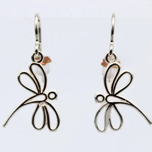 PENDIENTES PLATA DE LEY SILUETA LIBÉLULA GANCHO