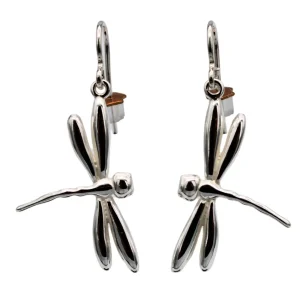 PENDIENTES DE GANCHO DE PLATA DE LEY LIBÉLULA